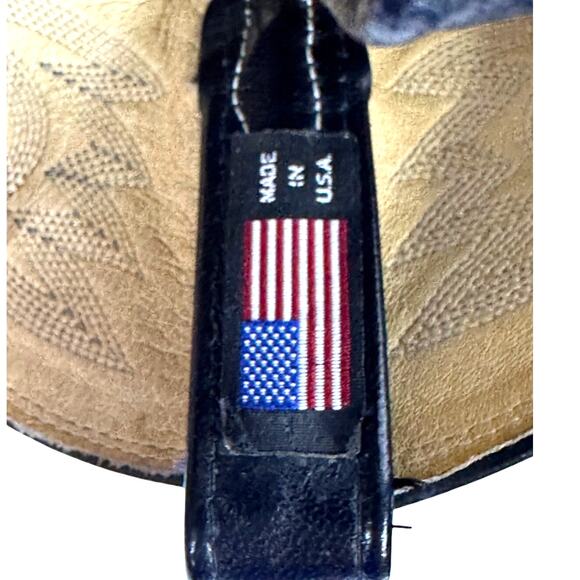 Dan Post 1992 Exotic Lizard Skin Black Boots Detail Stitching Size 9D USA-Nice - Picture 11 of 13